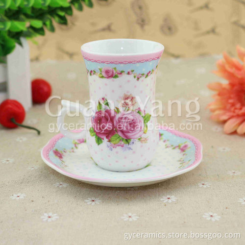 Good Reputation Enamel Coffee Cups Saucers